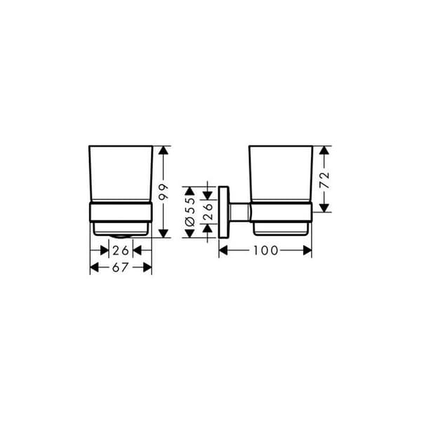 HANSGROHE Kromad glasställ Logis Universal