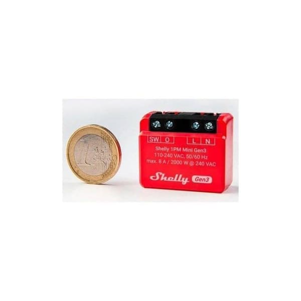 Modul för mini-switch Shelly 1PM Gen3 röd