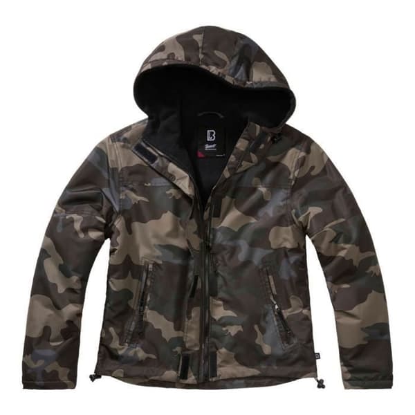 Vindtät och vattenavvisande vandringsjacka med fleecefoder - BRANDIT - Mörk camo