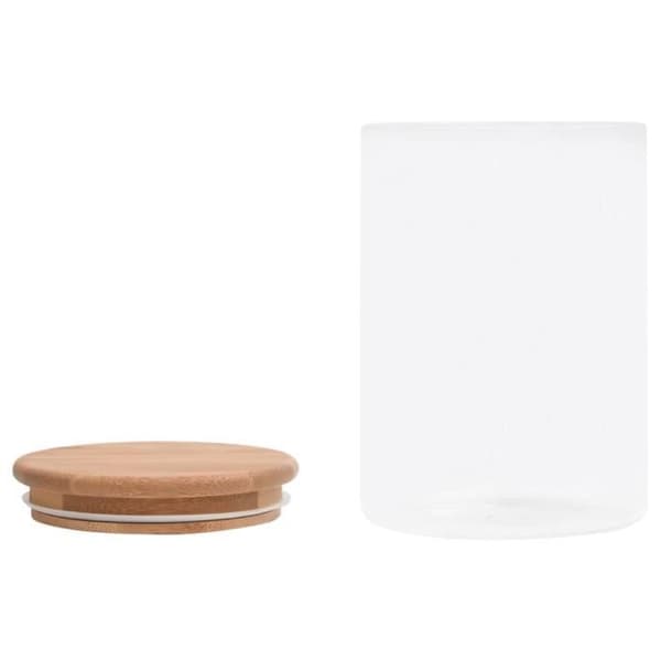 Förvaringskärl - vidaXL - 4 st - Transparent glas - Lock i bambu - 800 ml