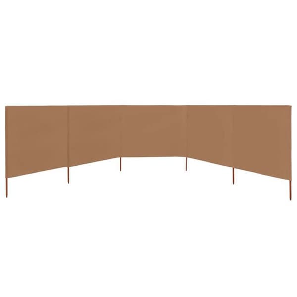 vidaXL 5 Panel Room Divider Tyg 600x80 cm Taupe