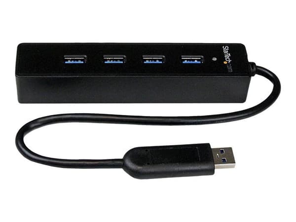USB-hubb 3.0 - StarTech.com - ST4300PBU3 - 4 portar - Integrerad kabel - Svart