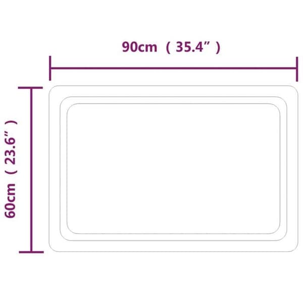 vidaXL LED Badrumsspegel 60x90 cm