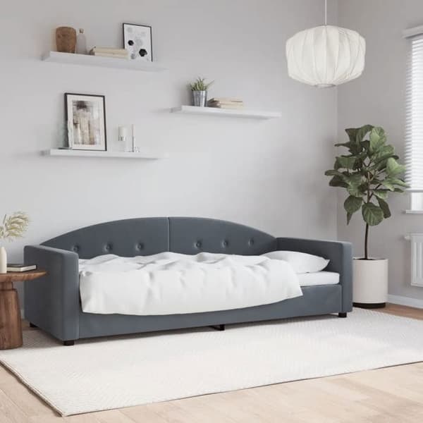 vidaXL Mörkgrå vilstol 80x200 cm sammet 354130