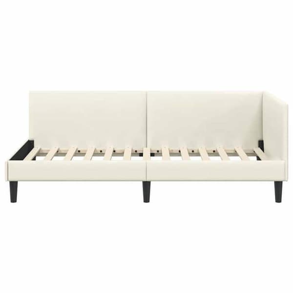 vidaXL Hörnsängram Creme 100 cm x 200 cm Sammet 42016243
