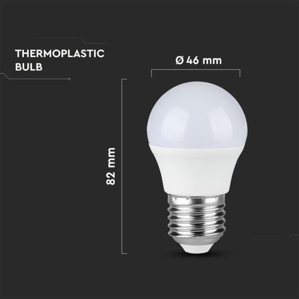 V-Tac Led Bulb E27 Base 4,5W (40W ekvivalent) G45​- 470 Lumen - 40