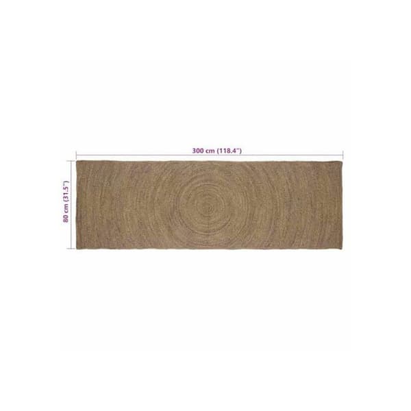 Modern jute matta - vidaXL - 80x300 cm - Grå - Rektangulär - Maskintvättbar - Handmade elegance