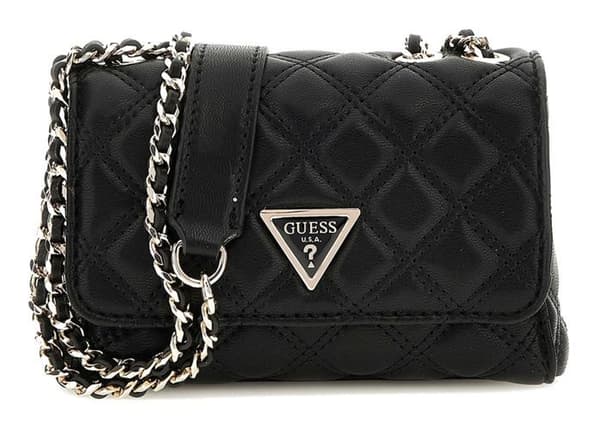 Axelväska - GUESS - Giully Mini - Svart - 2 fack - Konvertibel axelrem