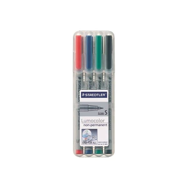 Pack 4 Staedtler S icke-permanenta markörer
