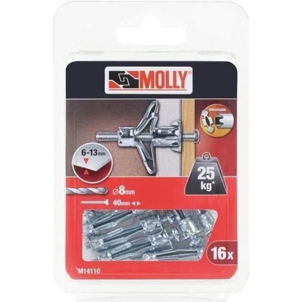 MOLLY Set med 10 pluggar - 4x33 mm + skruvar