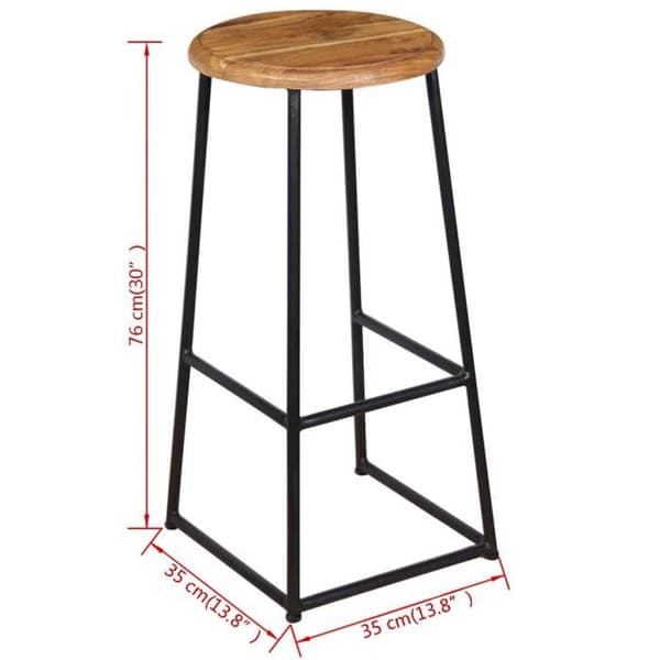 vidaXL Barstolar 2 st Massiv teak
