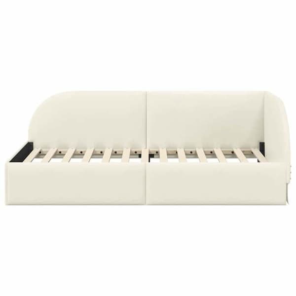 vidaXL Hörnsängram Creme 80 x 200 cm Sammet 42016633