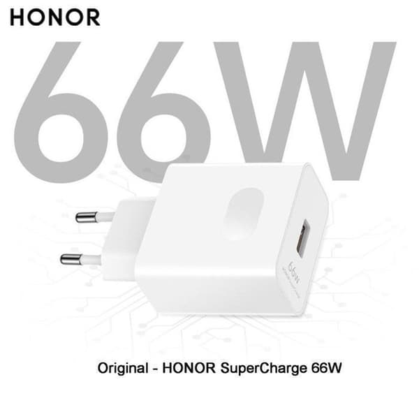 Nätadapter - Original - HONOR - SuperCharge-laddare 66W - Vit
