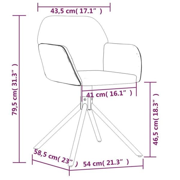 vidaXL Snurrande matstolar set om 2 Creme Sammet 344749
