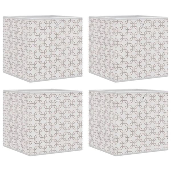Fällbara förvaringslådor 4 st kräm tyg nonwoven