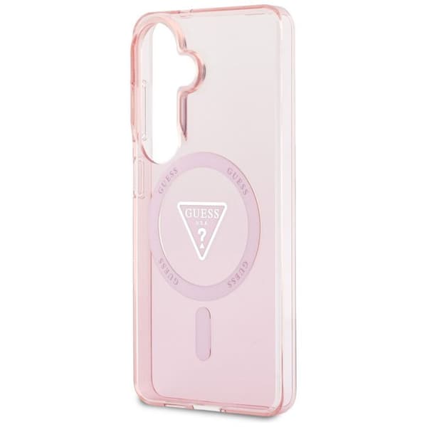 Coque Guess IML Gradient Triangle Logo MagSafe för Samsung Galaxy S26 - Rosa