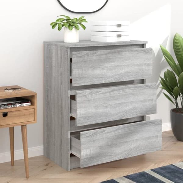 vidaXL Buffé Sonoma grå 60x35x76 cm Ingenjörsträ 815511
