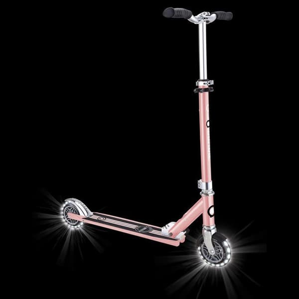 Tvåhjulig sparkcykel - GLOBBER - FLOW ELEMENT LIGHTS - Krom / Rosa