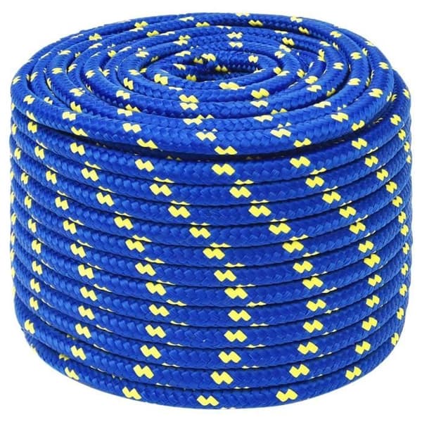 152460 vidaXL Båtrep Blå 12 mm 100 m Polypropen