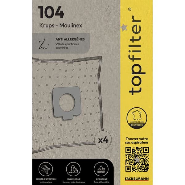 Moulinex compact bg 104 hushållsdammsugarpåse