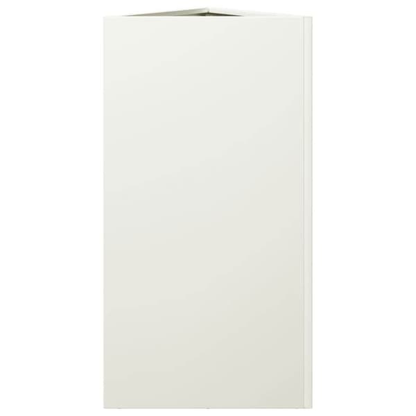 vidaXL Triangulär blomlåda vit 40x34,5x70 cm stål 851159