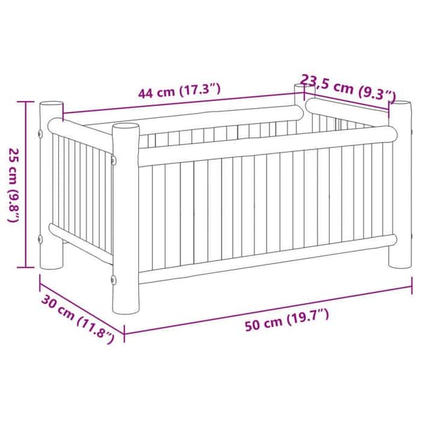 vidaXL Blomlåda 50x30x25 cm bambu 366460