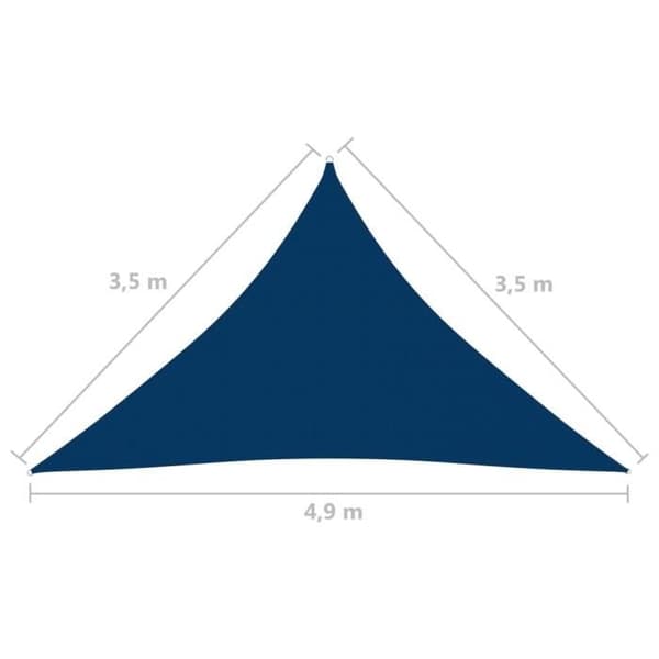 vidaXL Parasol Sail Triangular Oxford Tyg 3,5x3,5x4,9 m Blå