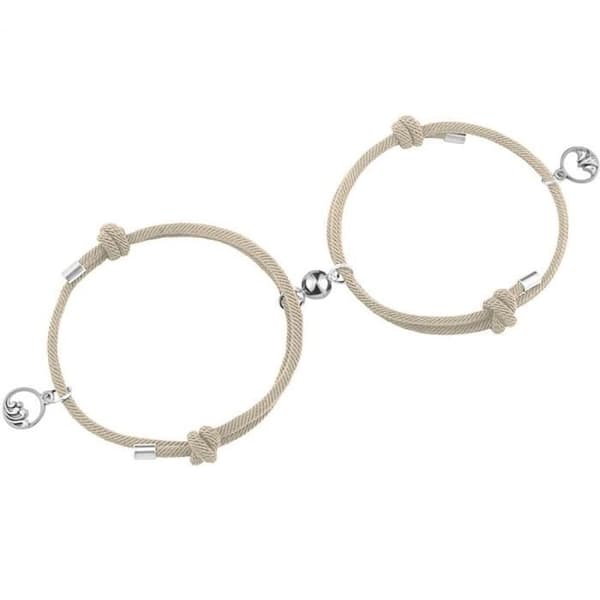 Armband - GENERISK - Par - Magnet - Beige - Ny