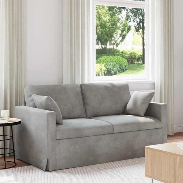 Ljusgrå Soffa 158 x 78 x 80 cm Sammet