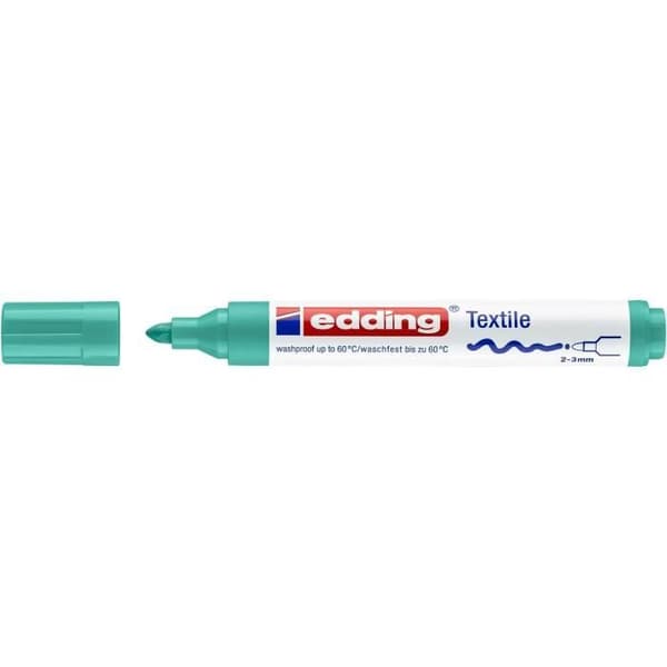 Textilpenna - EDDING - 4500 - Ljusgrön - Spets 2-3 mm - Förpackning med 10