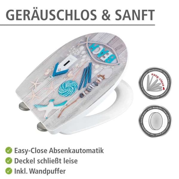 WC-sitsdel - WENKO - Strand - Termoplast - Easy Close - Hygienisk montering