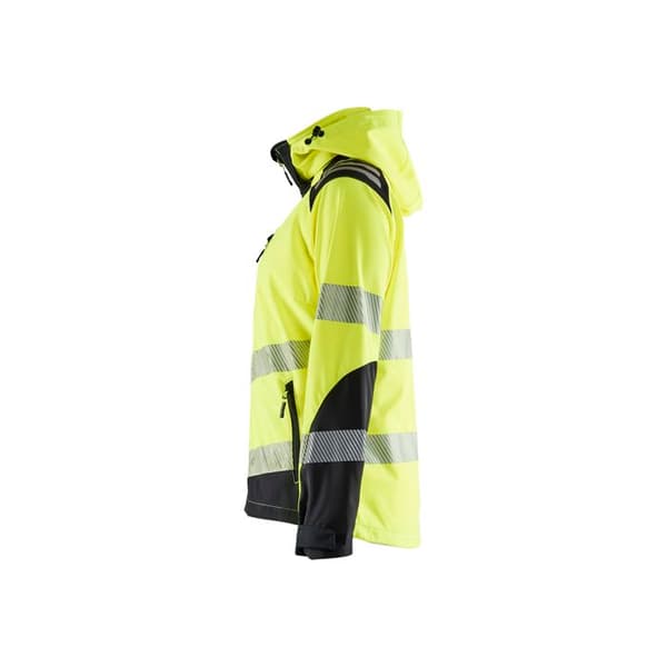 Högsynlig softshell arbetsjacka DAM BLAKLADER - Gul - Svart