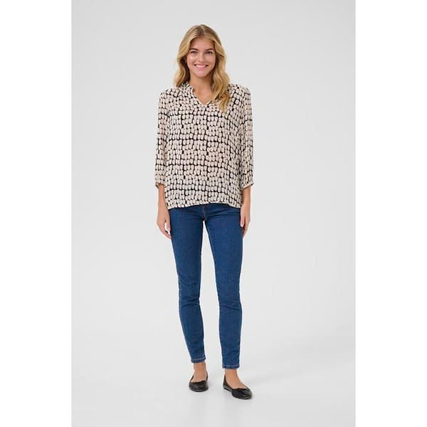 Blus med 3/4 ärm dam KAFFE Edita