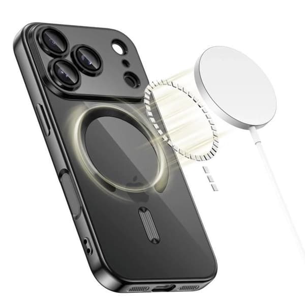 Skal - Tech-Protect MagFlex - iPhone 17 Pro Max - Transparent - Svart - MagSafe