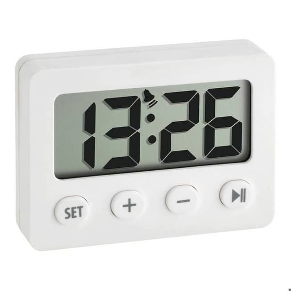Quartzväckarklocka TFA Dostmann 60.2014.02 vit