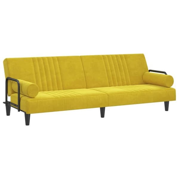 vidaXL Soffbädd med armstöd gul sammet 351899