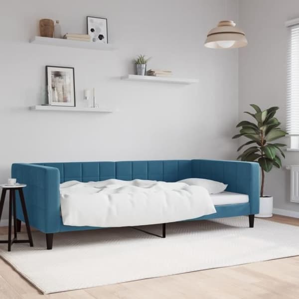 vidaXL Bäddsoffa blå 100x200 cm sammet 354014