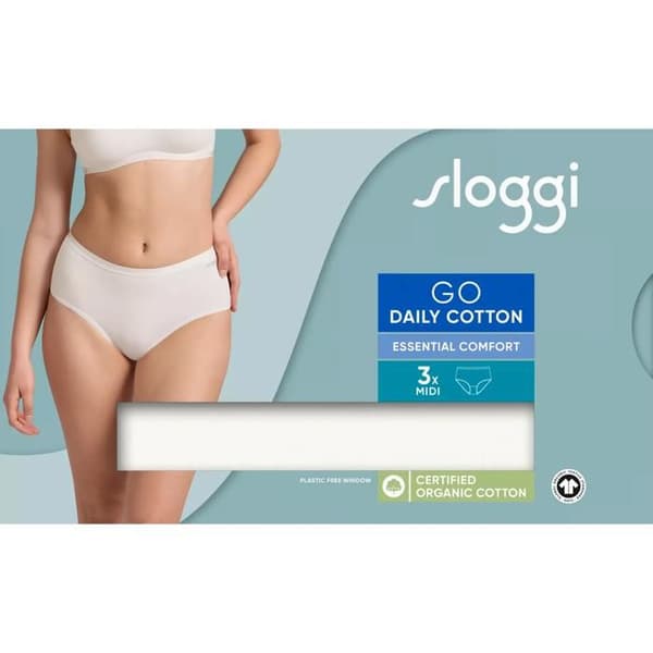 Culotte bomull dam Sloggi Go Daily Midi (x3)