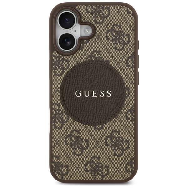Coque Guess 4G Circle Classic Logo MagSafe för iPhone 17 - Brun
