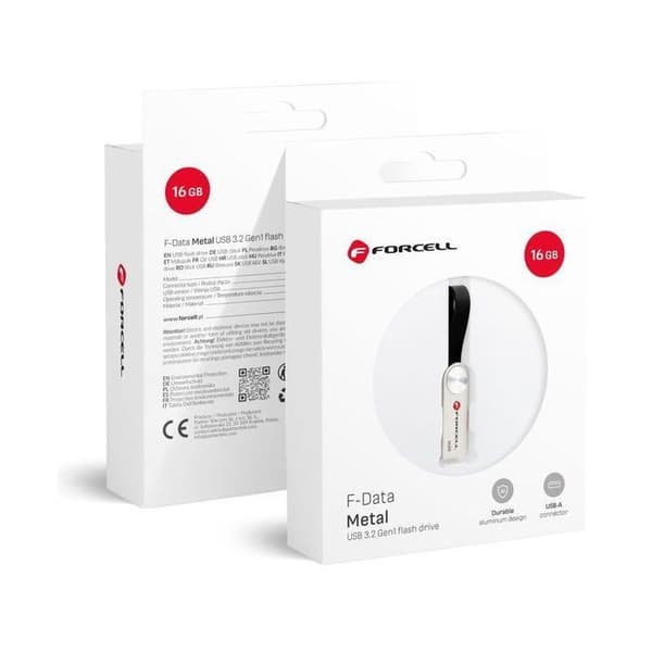Cle usb Forcell USB-minne 3.2 Gen 1 (USB A) F-Data Metall silver.