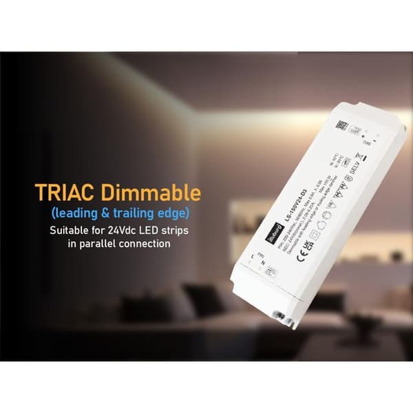 ILLUBURG LED-transformator 24V 50–150W dimbar TRIAC för LED-remsor - IP20
