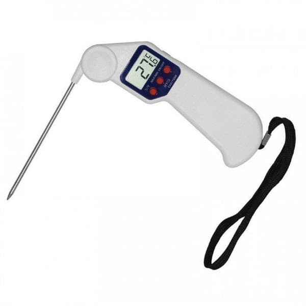 Professionell LCD-fällbar termometer vit