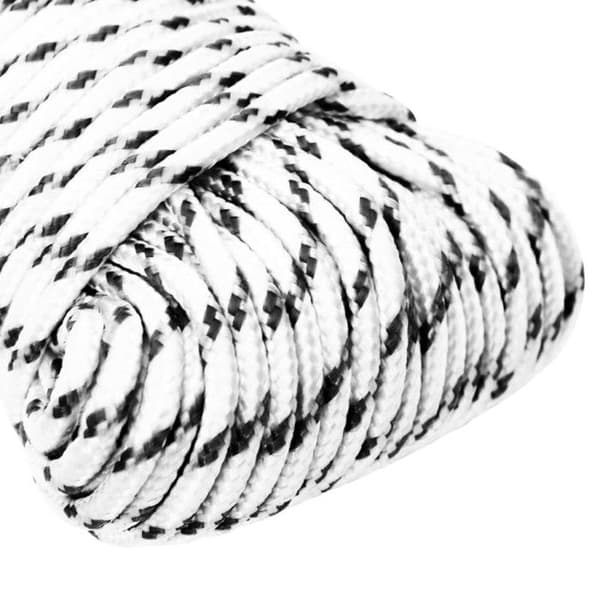 152750 vidaXL Flätad båtrep Vit 3 mmx500 m Polyester