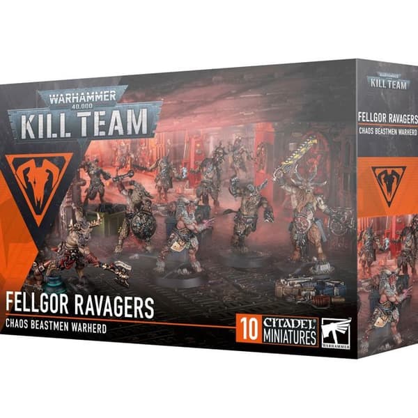 Figur figur - GAMES WORKSHOP - Kill Team: Ravageurs Affregors - 10 figurer - Skulpterad med precision - Grå