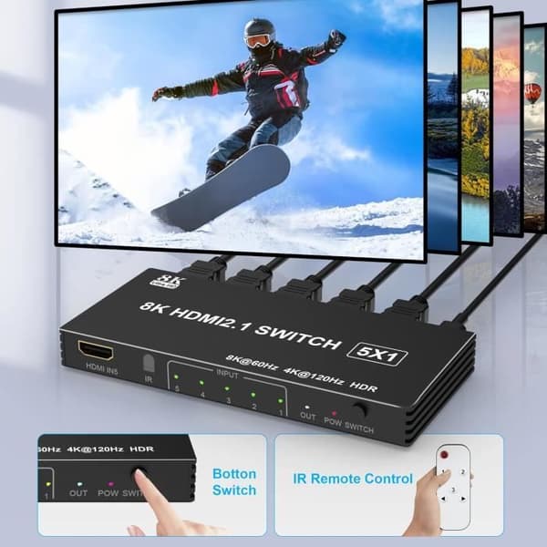 HDMI-switch 5 in 1 Out Arleedyn