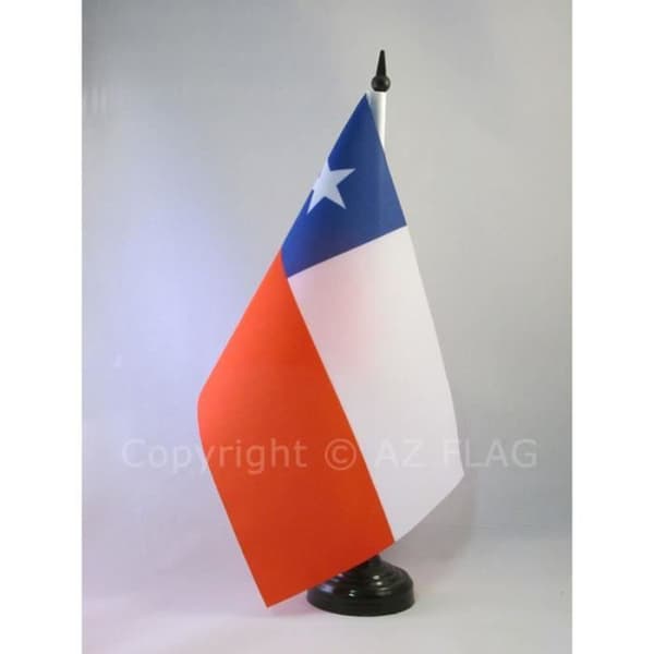 Bordflagga - AZ FLAG - Chile 21x14 cm - Polyester - Svart plaststöd - Rektangulär