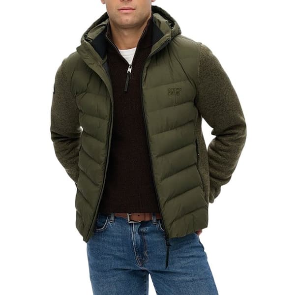 Doudoune Superdry Storm Knit Hybrid - Mörkgrön melerad