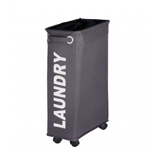 Tvättkorg - WENKO - Corno - 43 l - Polyester - 18.5x60x40 cm - Grå