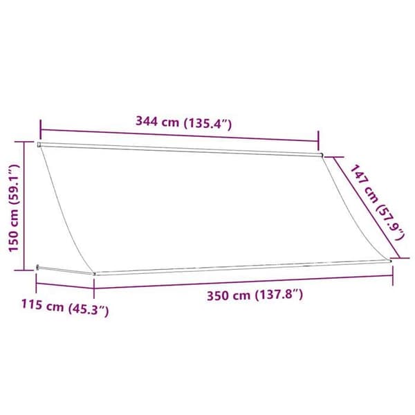 vidaXL Utdragbart markis 350x150 cm Kräm 143768