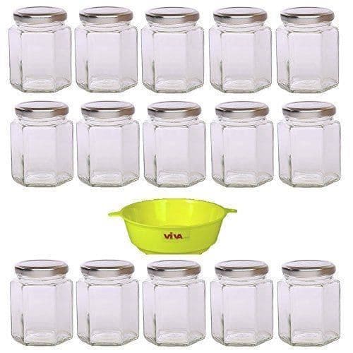 Syltburkar - Set om 15 - 196 ml - Silverlock - Gul tratt